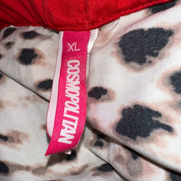 Cosmopolitan Leopard Cheetah Print Pajama Set XL Beige Black Red Women’s - Picture 8 of 16